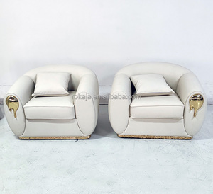 Thiết kế sang trọng bằng đồng da sofa Set hiện đại 1 2 3 chỗ ngồi sofa Trung Đông biệt thự phòng khách phong cách Mỹ cắt ghế - Product Image 2