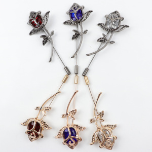 Advanced Men Retro Golden Flower Brooch <strong>Pins</strong> Collar Suit Stick Breastpin Diamante <strong>Pin</strong> Men's Suit Dressup - Product Image 1