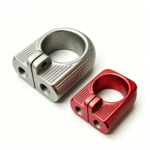 ตัวล็อคท่อแบบบานพับ CNC ผลิตจากสแตนเลส/อะลูมิเนียม พร้อมแหวนล็อคแบบแยกส่วน หลายสีเคลือบอโนไดซ์ พร้อมขายึด - Product Image 2