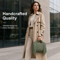 Sacs à main de luxe personnalisés pour femmes en coton de haute qualité avec fermeture à pompon au crochet, capacité 4-6L, toutes saisons, vente en gros