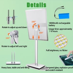 ป้ายไฟ LED แบบตั้งพื้นพร้อมโครงสแตนเลสสำหรับป้ายโฆษณาในร่มและกลางแจ้ง - Product Image 3