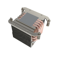 COOLSERVER AM4 AM5 2UR63 Refroidisseur de processeur en cuivre pour serveur, boîtier d'ordinateur, radiateur de refroidissement du processeur, 4 caloducs, deux roulements à billes, 150W TDP
