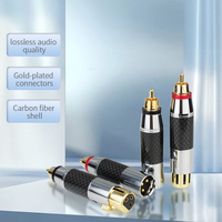 Adaptateur professionnel XLR vers RCA convertisseur Audio équilibré plaqué or en Fiber de carbone pour l'enregistrement en Studio équipement DJ Home cinéma