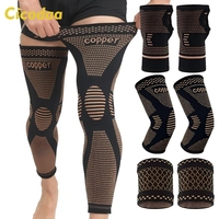 Protège-genoux et chevilles de badminton avec protection complète, soutien élastique aux ions de cuivre, en Spandex et Nylon