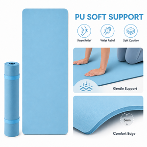 Tapete de <span class=keywords><strong>Yoga</strong></span> de PU Absorbente de Sudor con Correa de Transporte Ajustable para <span class=keywords><strong>Bikram</strong></span> <span class=keywords><strong>Yoga</strong></span> y Entrenamiento en Gimnasio, 4mm - Product Image 3
