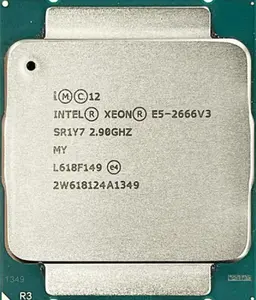 ホットセールIntelXeon E5-2666V3サーバーCPUプロセッサ10コア2.9GHzオリジナルE5 2666 V3、LGA 2011およびL3ソケットタイプSR1Y7
