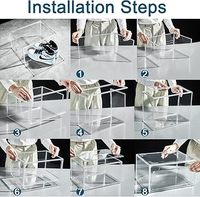 12 Pack Transparent Acrylique Sneaker Boîte Conteneur Empilable Organisateur De Chaussures Cas Magnétique Goutte Côté Ouvert Couvercles Taille 14 Présentoirs