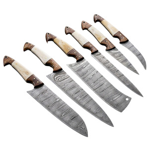 High Quality 5-Piece Ambidextrous 67-Layer Damascus Steel Kitchen <b>Knife</b> <b>Set</b> with Wooden Handles for Professional Chefs-Luxury - Product Image 1
