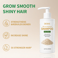 Shampooing capillaire à l'extrait de riz biologique BEIKE, nourrissant, lissant, anti-casse, soin du cuir chevelu, sans sulfate, produits de soin des cheveux OEM