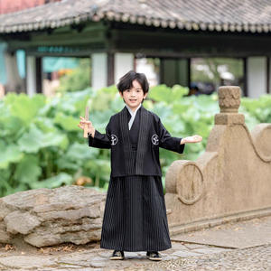 Costume Tradizionale Giapponese per Bambini, Kimono <span class=keywords><strong>Samurai</strong></span>, Set Cardigan per Ragazzi, Abbigliamento per Spettacoli Teatrali - Product Image 1
