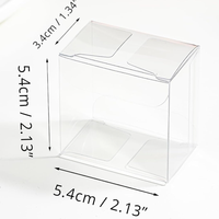 Boîtes à macarons individuelles transparentes en PET, mini boîtes pour friandises/cadeaux, 2,13x2,13x1,34, matériaux recyclés, fabriquées, boîte à bonbons, emballage de boulangerie
