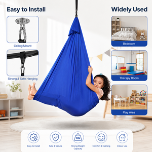 <span class=keywords><strong>Hamac</strong></span> <span class=keywords><strong>suspendu</strong></span> en tissu extensible pour enfants, idéal pour la thérapie de l'autisme, la maison et les zones de jeux - Product Image 3