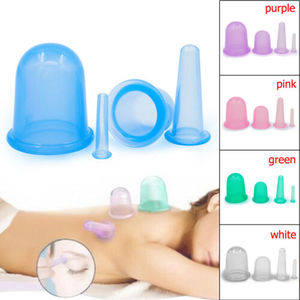 Ensemble de 4 ventouses en silicone rose pour la thérapie par ventouses, <span class=keywords><strong>appareil</strong></span> de ventouses faciales pour la réduction de la <span class=keywords><strong>cellulite</strong></span>, ventouses pour soulager la douleur - Product Image 4