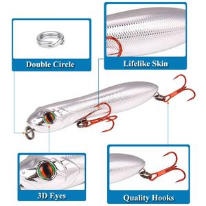 Vente en gros Leurres durs artificiels flottants pour la pêche en eau salée, simulation tête de serpent Luya, 10,5 cm/16 g, pour bar et cabillaud - Product Image 3