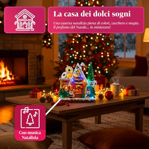 Casa de Donuts Navideña de Resina con Luces LED, Función Giratoria y Música, Decoración de Casa de Dulces - Product Image 2