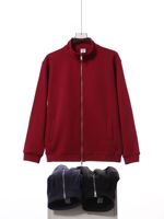 Kledingfabrikanten Custom Herfst/Winter 420 Gram Standaard Opstaande Kraag Rits Jack Eenvoudige Neutrale Top Met Lange Mouwen