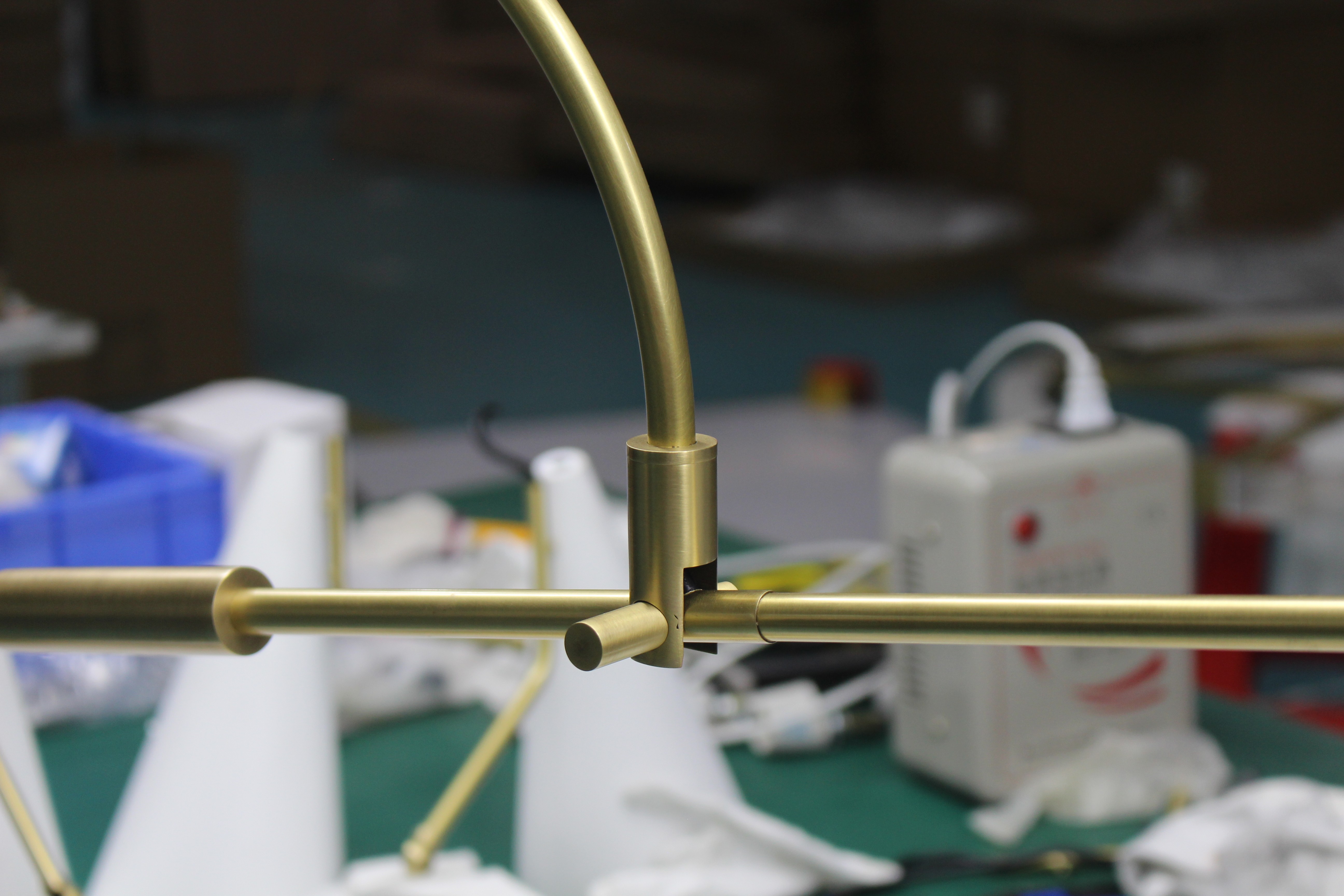 gold metal desk lamp