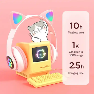 <span class=keywords><strong>Auriculares</strong></span> Deportivos Estéreo Inalámbricos con Orejas <span class=keywords><strong>de</strong></span> Gato para Niños, <span class=keywords><strong>Auriculares</strong></span> Deportivos con Orejas <span class=keywords><strong>de</strong></span> Gato, Color Rosa, Bonitos - Product Image 3