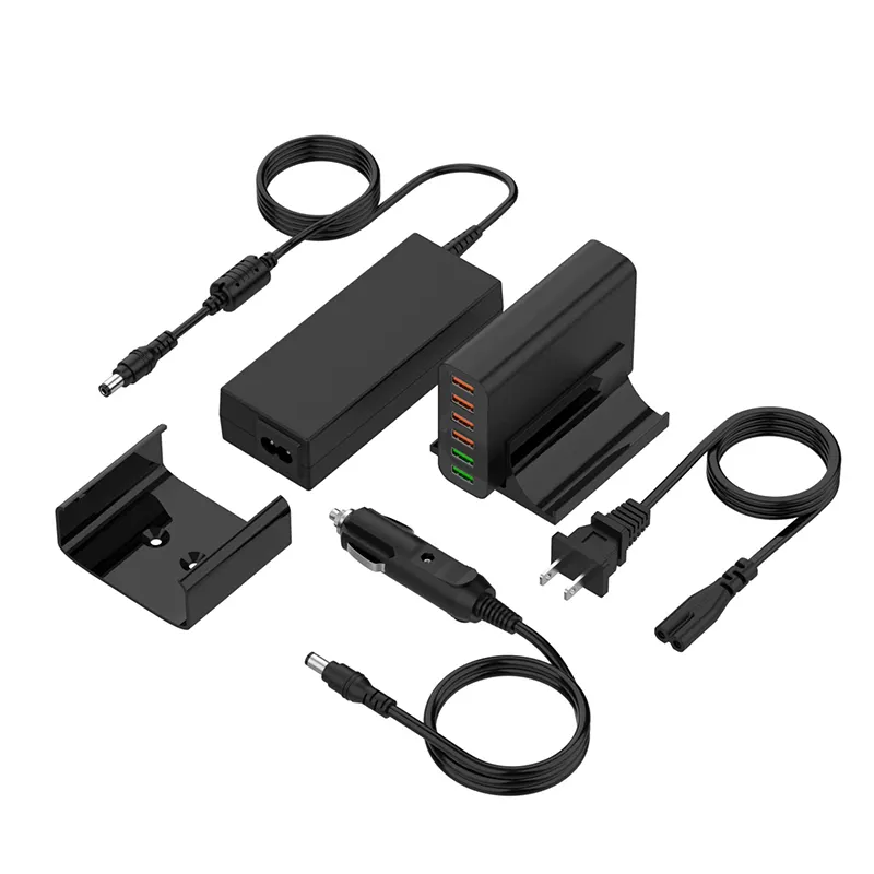 2-in-1 Poweradapter schnelles Aufladen 96 W 6 USB-Ports mit 4 Ports QC3.0 12 V 24 V Zigarettanzünder Autoauflader für Haus und Auto
