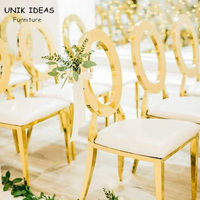 Chaise de banquet empilable en acier inoxydable à dossier ovale doré pour événements et mariages – Meilleures ventes