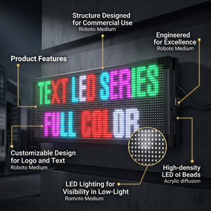 Pantalla LED de Texto a Todo Color, <span class=keywords><strong>Serie</strong></span> de LED de Alta Densidad, Personalizable, Estructura Comercial para Visibilidad en Condiciones de Baja Luz - Product Image 1