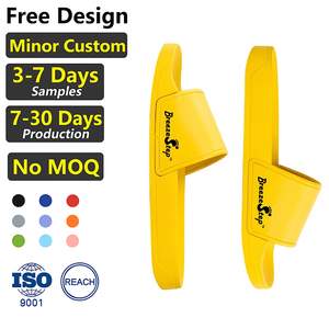 Sandales à glissière en PVC personnalisées avec logo pour homme Breezestep, noires, imperméables et antidérapantes, recyclables, pour l'été - Product Image 1