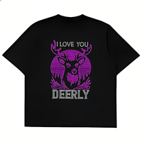 Transfert thermique personnalisé avec strass, thème amour, pour t-shirts