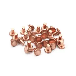 Tiêu chuẩn/tùy chỉnh kim loại Pin Stud Đầu phẳng Rắn Đồng đinh tán 2mm 3mm 4mm 5mm 6mm 8mm 10mm 12mm