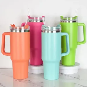 Manufacturer Selling 40OZ Tumbler Handgrip Coffee Mug Thermoses Auto Mug With Handle 304 Stainless Steel Vacuum Giant Car Mug