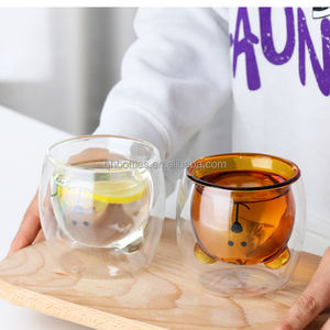 Venta al por mayor de fábrica, logotipo personalizado, Base pesada, gafas de oso de roca de cristal, vasos de cristal de whisky con fondo roscado clásico antiguo - Product Image 6