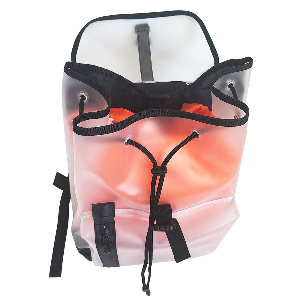 2022 new transparent waterproof pvc women's bag casual fashion backpack large capacity two-piece jelly bag wholesale