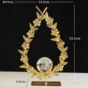 Creative Iron Flower Gold-Plated Art <b>Ornaments</b> Luxury Entrance TV Cabinet Decorations Office and Home Decor - Product Image 4