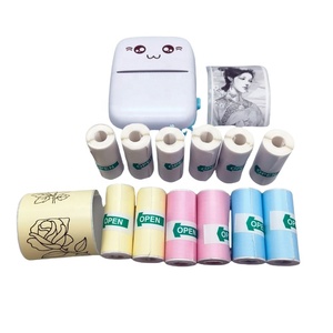 Giấy in nhiệt cầm tay 12 cuộn/Bộ 57x25mm Kích thước nhỏ hai lớp keo dán cho máy in máy ảnh - Product Image 1