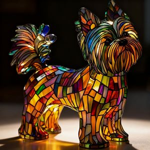 Figurine de chien en résine, veilleuse colorée, décorative pour la chambre, cadeau de vacances, ambiance magique - Product Image 4