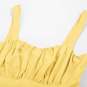 Vestido Midi Vintage de Verano para Mujer <span class=keywords><strong>Belle</strong></span> <span class=keywords><strong>Poque</strong></span>, Sin Tirantes, Línea A, Fluido, Casual, Sólido, de Chifón, Cintura Natural, Fruncido, Sin Mangas - Product Image 6