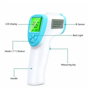 Thermomètre frontal infrarouge bon marché pour machine à température corporelle Thermomètre frontal rapide de contact