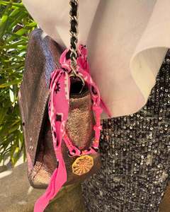 JS Trendy Luxury Scarf Necklace with Charms Custom Jewelry Pendant Bag Decor Keychain Accessories Bandana Choker for Women Gifts - Product Image 4