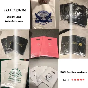 Custom Printed Retail Die Cut Plastic Shopping <b>Bag</b> With Handle LDPE Apparel Carrier <b>Bag</b> Gift Packaging <b>Bag</b> Wholesale OEM ODM - Product Image 5