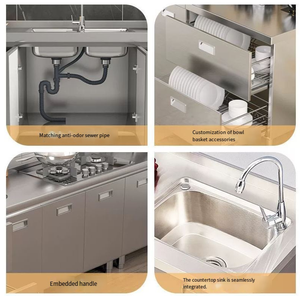 طاولة مطبخ محمولة قابلة للطي من الفولاذ المقاوم للصدأ الأكثر مبيعًا بتصميم قابل للتعديل ومقاومة للتآكل للاستخدام أثناء التخييم - Product Image 5