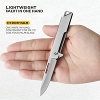Couteau de poche pliant en acier inoxydable, mini couteau utilitaire EDC avec porte-clés pour l'ouverture de colis, vente en gros d'usine