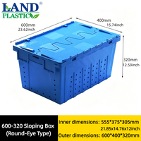 Conteneur de transport pour crabes avec trous d'aération, en plastique alimentaire, empilable, durable, écologique, avec nid incliné, boîte de transport pour crabes vivants