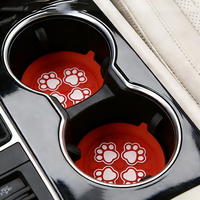 Auto-Getränkehalter-Untersetzer mit Katzenpfoten-Design, Silikon, Rutschfest, Wasserdicht, Abnehmbar, Universelle Innenraummatte, Passend für BMW, Toyota, Honda