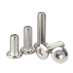 304 Stainless Steel M4 M5 M6 <b>Flat</b> Head Chamfered Hex Socket Furniture Connector Bolts <b>Screw</b> for Furniture Baby Bed Parts - Product Image 1