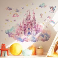 Autocollant mural 3D Château Féérique Yanxi, autocollant adhésif en PVC résistant aux UV, vernis mat, impression par transfert thermique, décoration intérieure