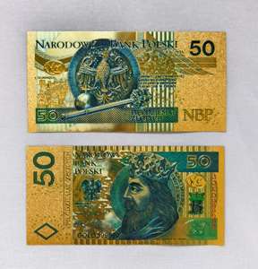 Polônia conjunto completo 6 peças Gold Foil Plated <span class=keywords><strong>Banknote</strong></span> Papel Dinheiro para Home Decor - Product Image 2