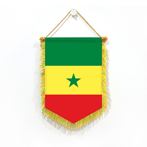 Wholesale Custom 11.81X7.87In Senegal Fringed Brocade <b>Flag</b>, Office Decorative <b>Flags</b> with Bright and Long Lasting Colors - Product Image 1