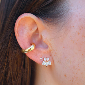 Pendientes de Diamantes de Oro de 18 Quilates con Diseño de <span class=keywords><strong>ANITA</strong></span> KO <span class=keywords><strong>Clara</strong></span>, Hechos a Mano en Latón, para Mujer, Ideales para Regalo, Fiestas y Uso Diario - Product Image 6