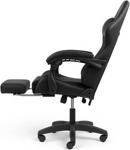 <span class=keywords><strong>Meilleur</strong></span> prix, chaise de jeu <span class=keywords><strong>gamer</strong></span> en cuir noir pleine surface, rembourrage, chaise de jeu professionnelle à succès, logo OEM personnalisé avec repose-pieds - Product Image 4