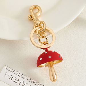 New Colorful Mushroom <b>Bag</b> Charm Hanging Keychain 3D Food Rhinestone Crystal Diamond Purse Pendant Accessories <b>Gift</b> for Women - Product Image 6