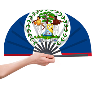 Abanicos Plegables de Bambú con la Bandera de Belice al por Mayor, Abanico de Mano para Carnaval, Bodas, Festivales, Fiestas, Agencias de Viajes - Product Image 2